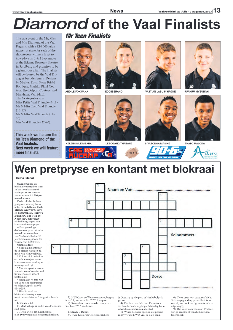 Vaalweekblad, 28 Julie – 3 Augustus, 2023 page 13