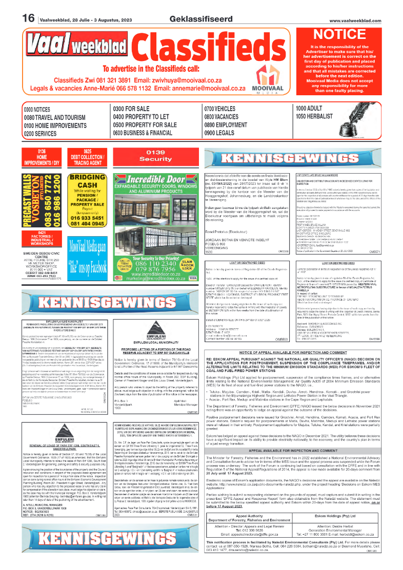 Vaalweekblad, 28 Julie – 3 Augustus, 2023 page 16