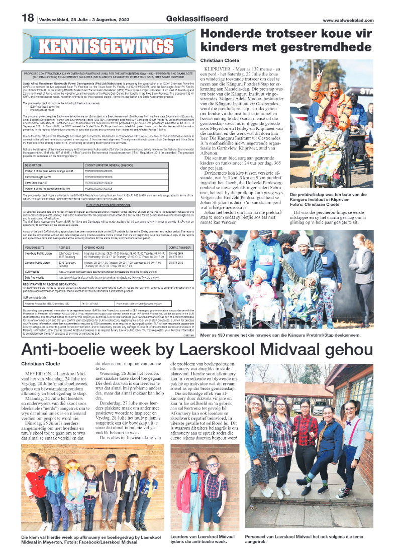 Vaalweekblad, 28 Julie – 3 Augustus, 2023 page 18