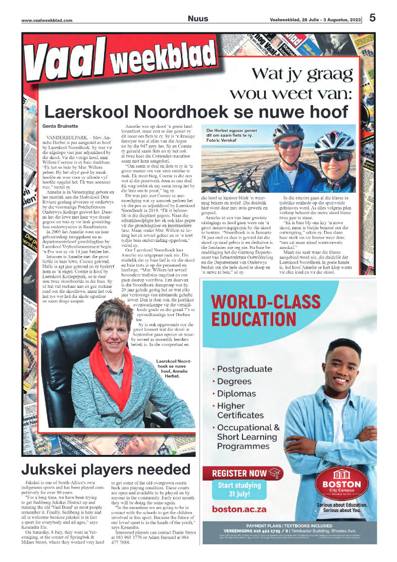 Vaalweekblad, 28 Julie – 3 Augustus, 2023 page 5