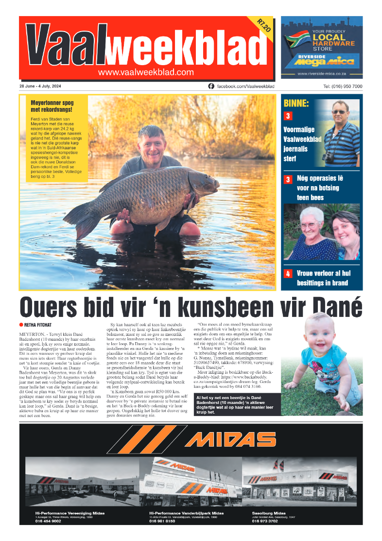 Vaalweekblad 28 June – 4 July, 2024 page 1