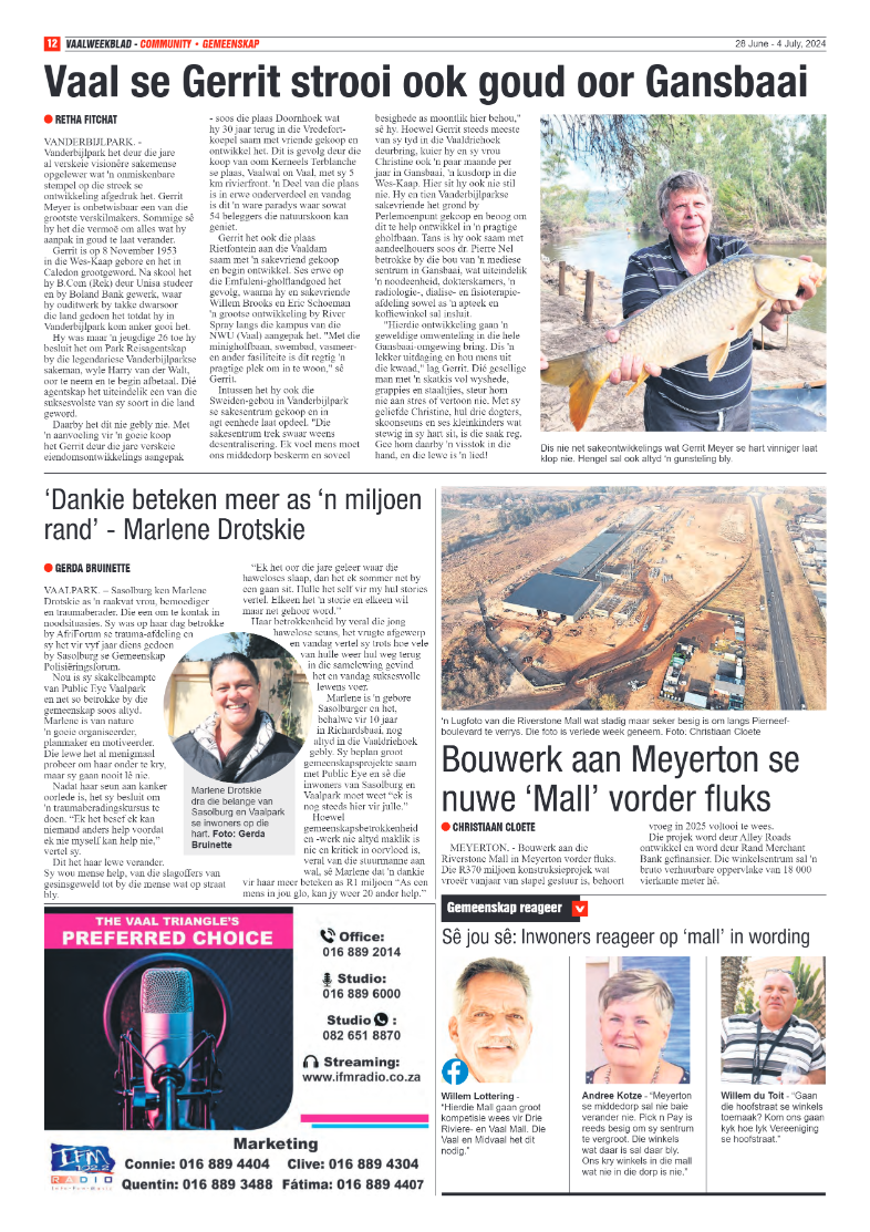 Vaalweekblad 28 June – 4 July, 2024 page 12
