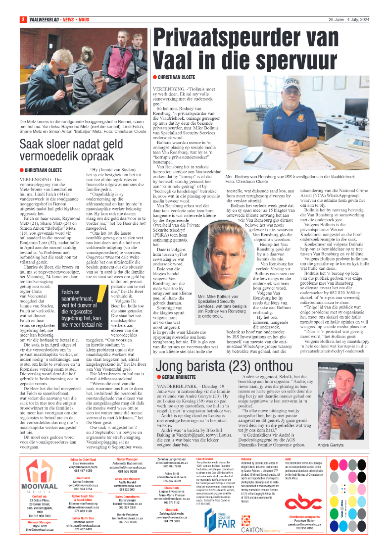 Vaalweekblad 28 June – 4 July, 2024 page 2