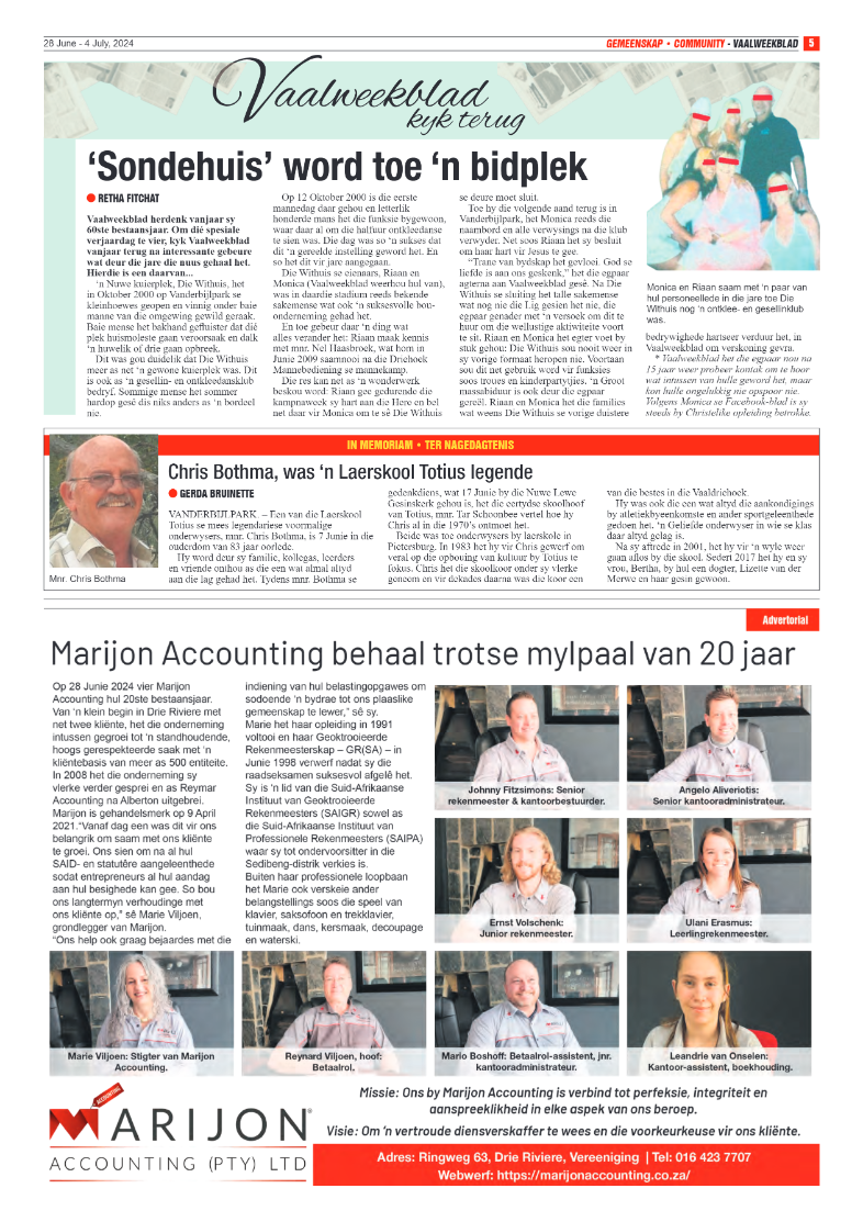 Vaalweekblad 28 June – 4 July, 2024 page 5