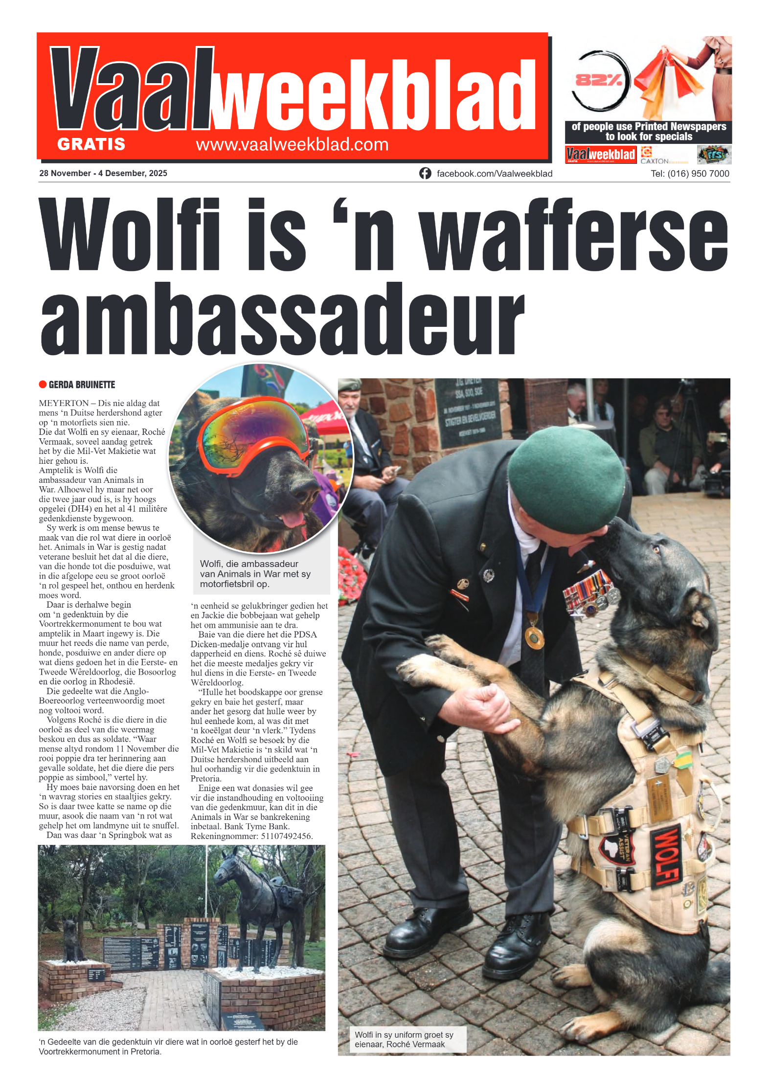 Vaalweekblad 28 November – 4 Desember, 2025 page 1