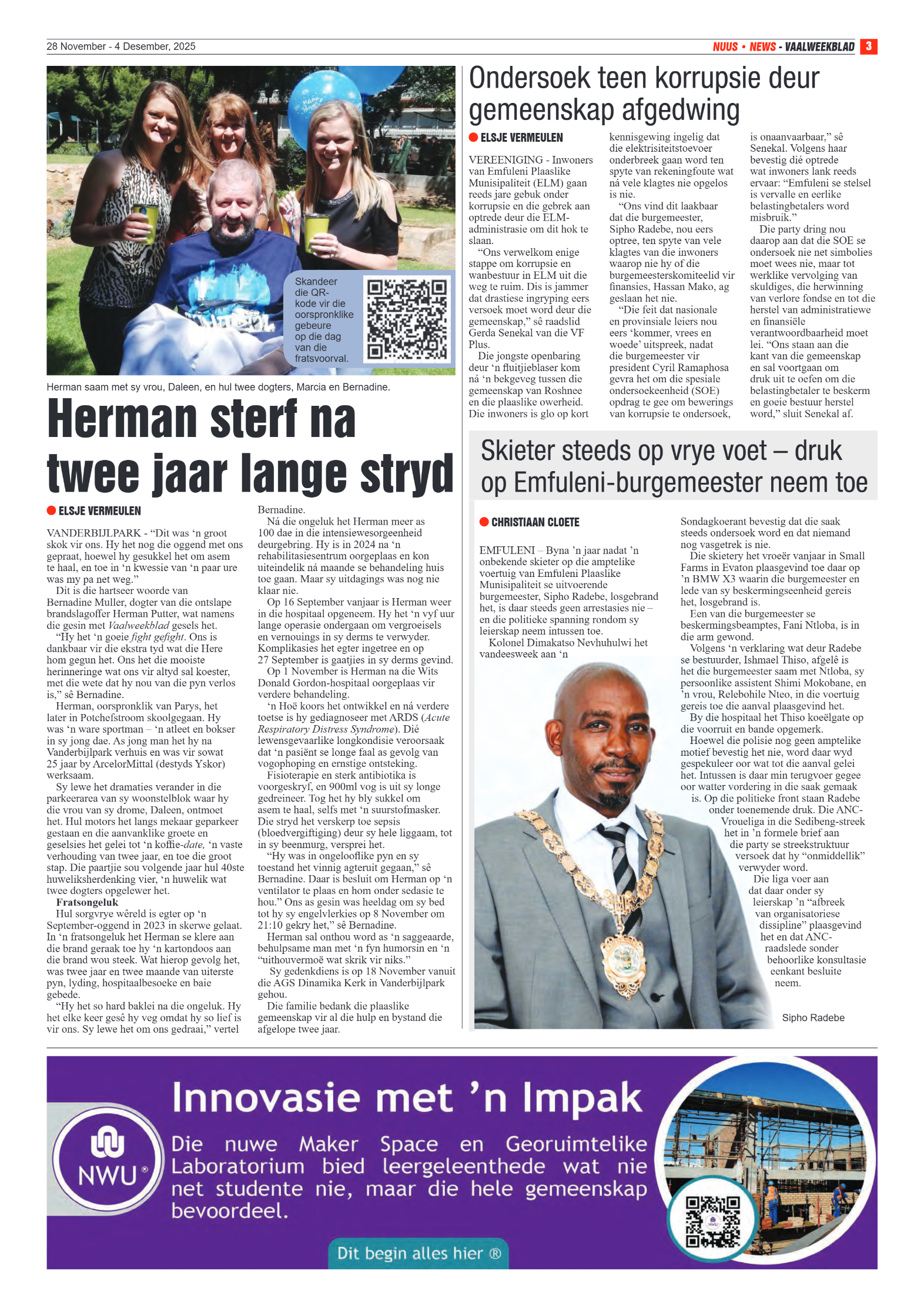 Vaalweekblad 28 November – 4 Desember, 2025 page 3