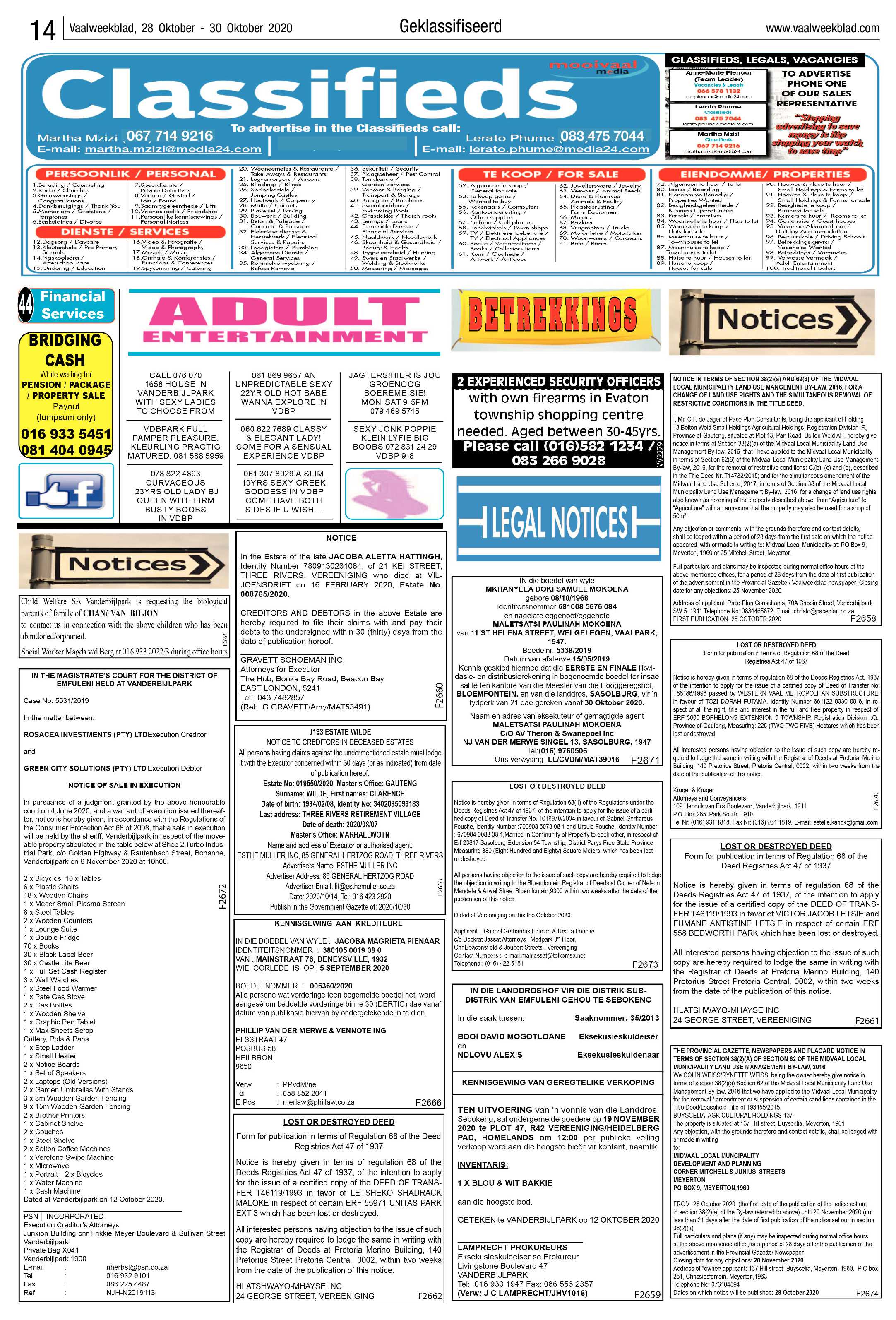 Vaalweekblad 28 Oktober – 30 Oktober 2020 page 14