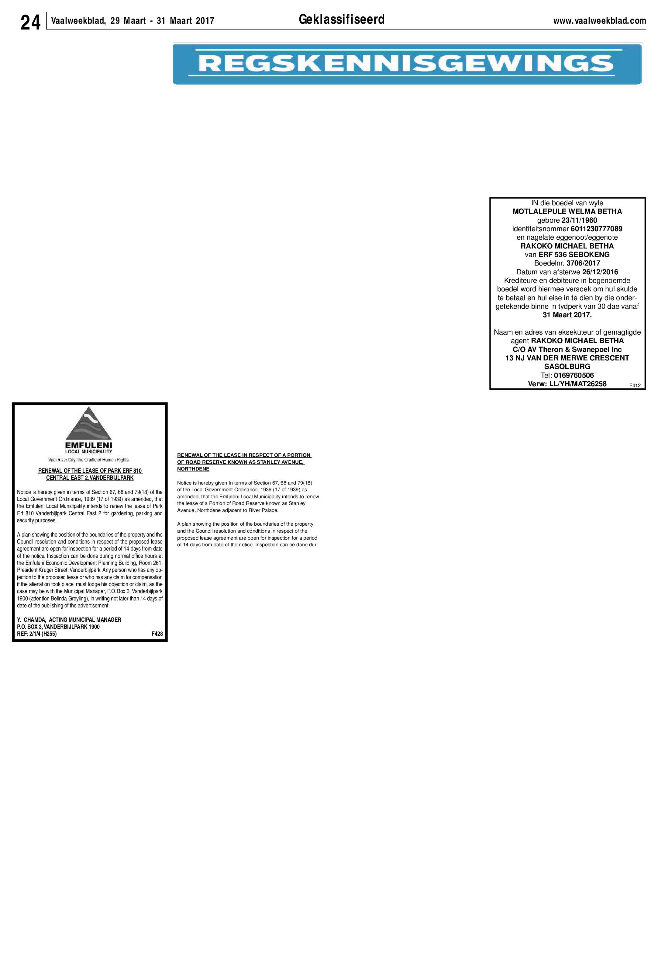 Vaalweekblad 29 – 31 Maart 2017 page 24