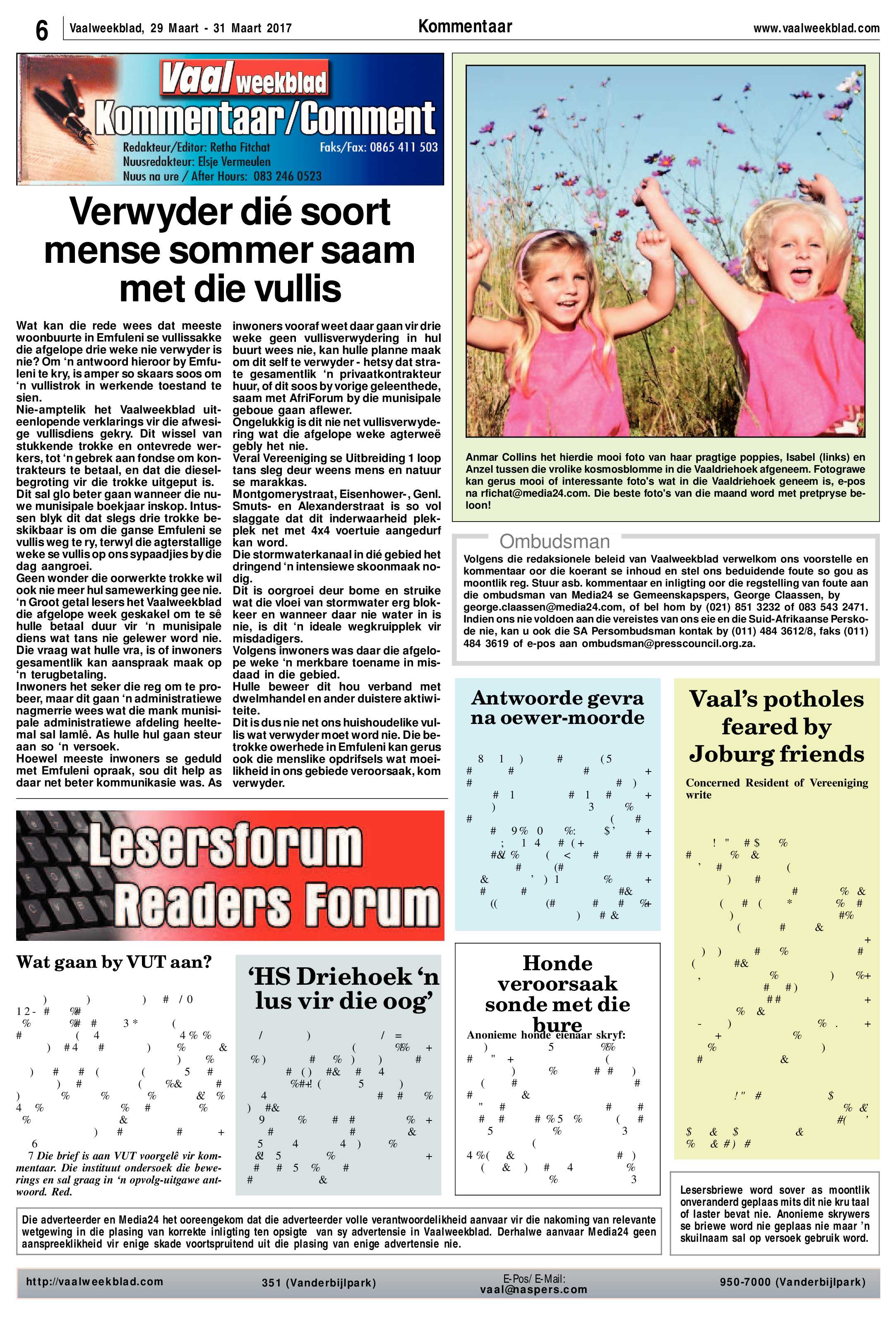 Vaalweekblad 29 – 31 Maart 2017 page 6
