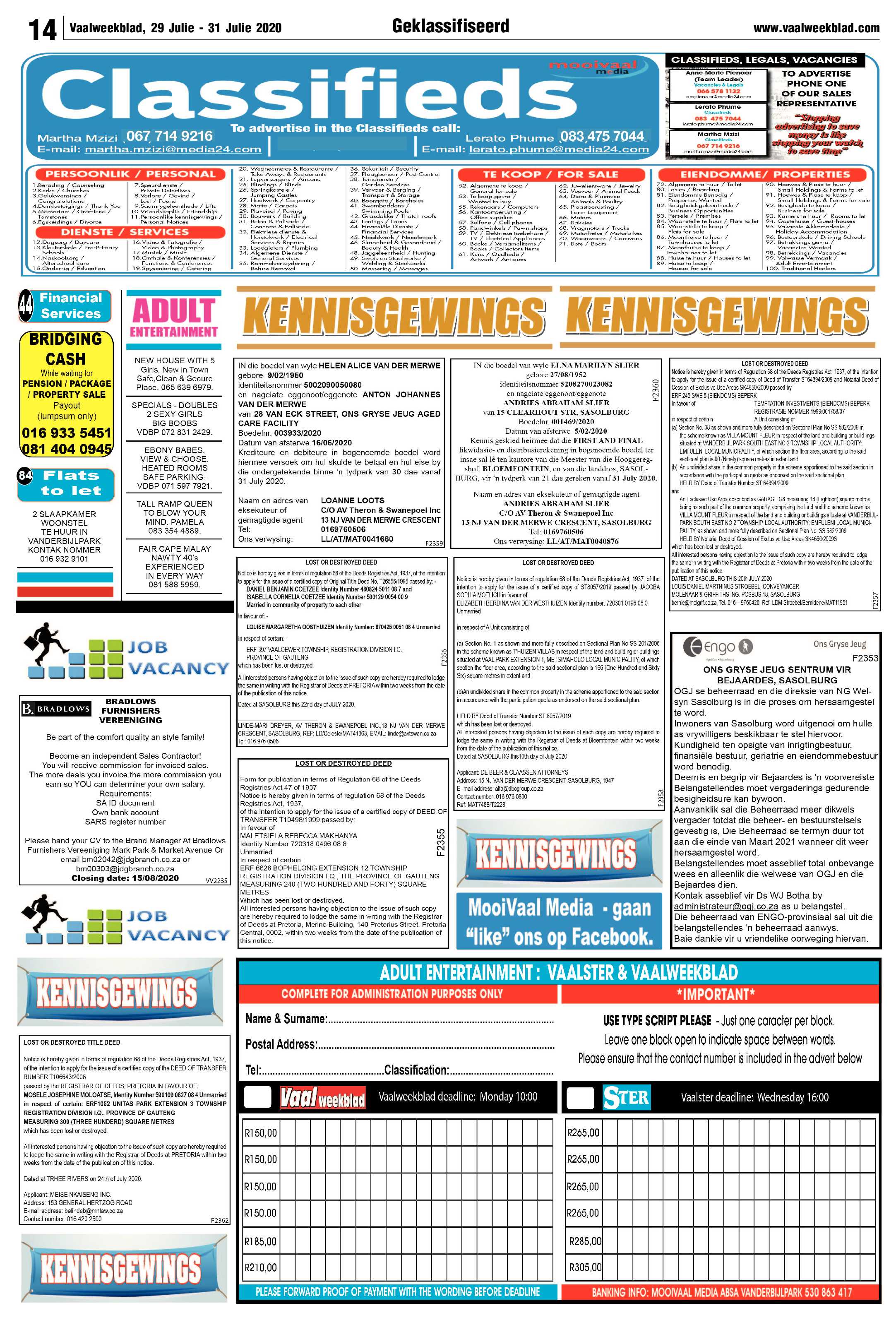 Vaalweekblad 29 Julie – 31 Julie 2020 page 14