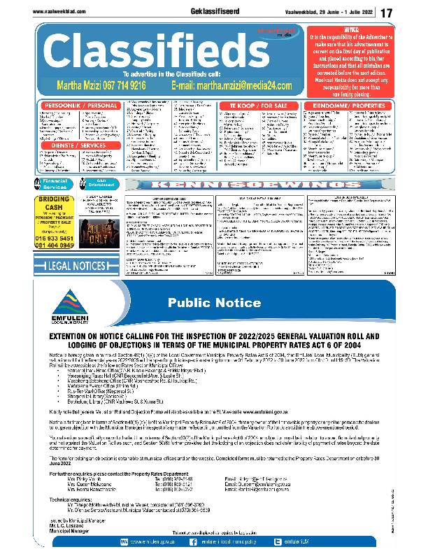 Vaalweekblad, 29 Junie – 1 Julie 2022 page 19