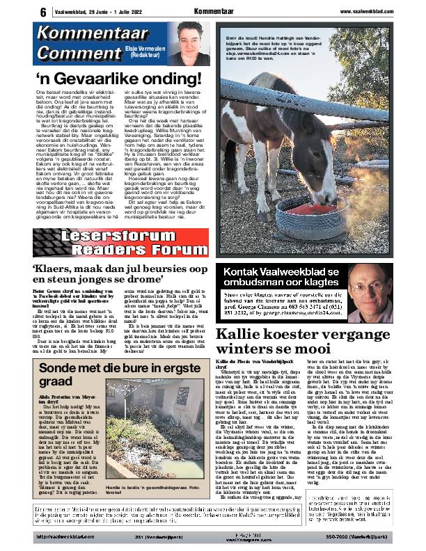 Vaalweekblad, 29 Junie – 1 Julie 2022 page 6