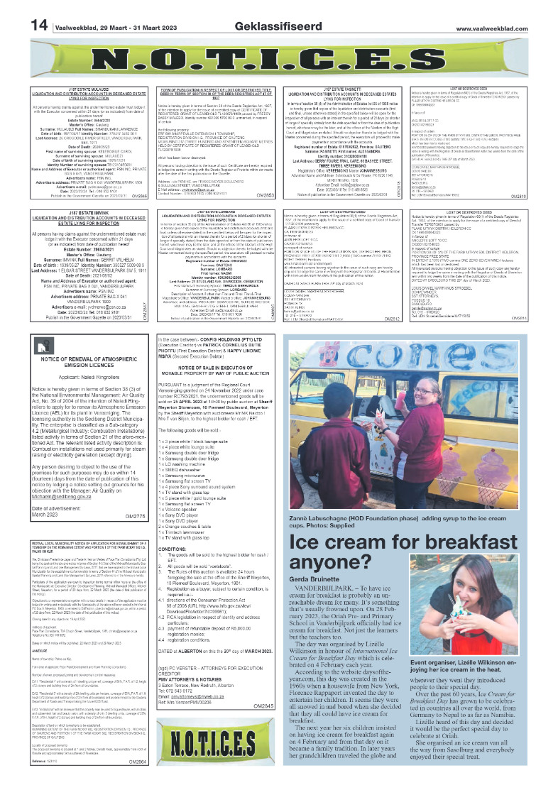 Vaalweekblad, 29 Maart – 31 Maart 2023 page 14