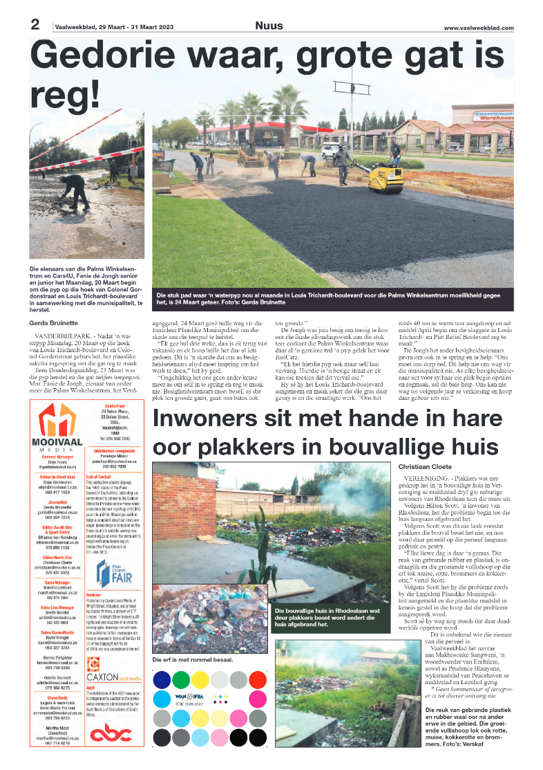 Vaalweekblad, 29 Maart – 31 Maart 2023 page 2