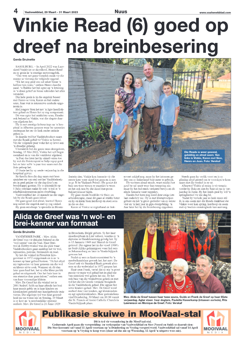 Vaalweekblad, 29 Maart – 31 Maart 2023 page 4