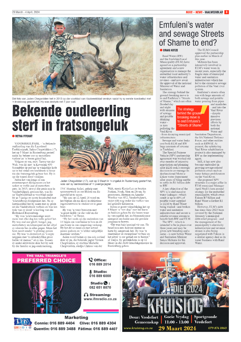 Vaalweekblad 29 March – 4 April, 2024 page 3