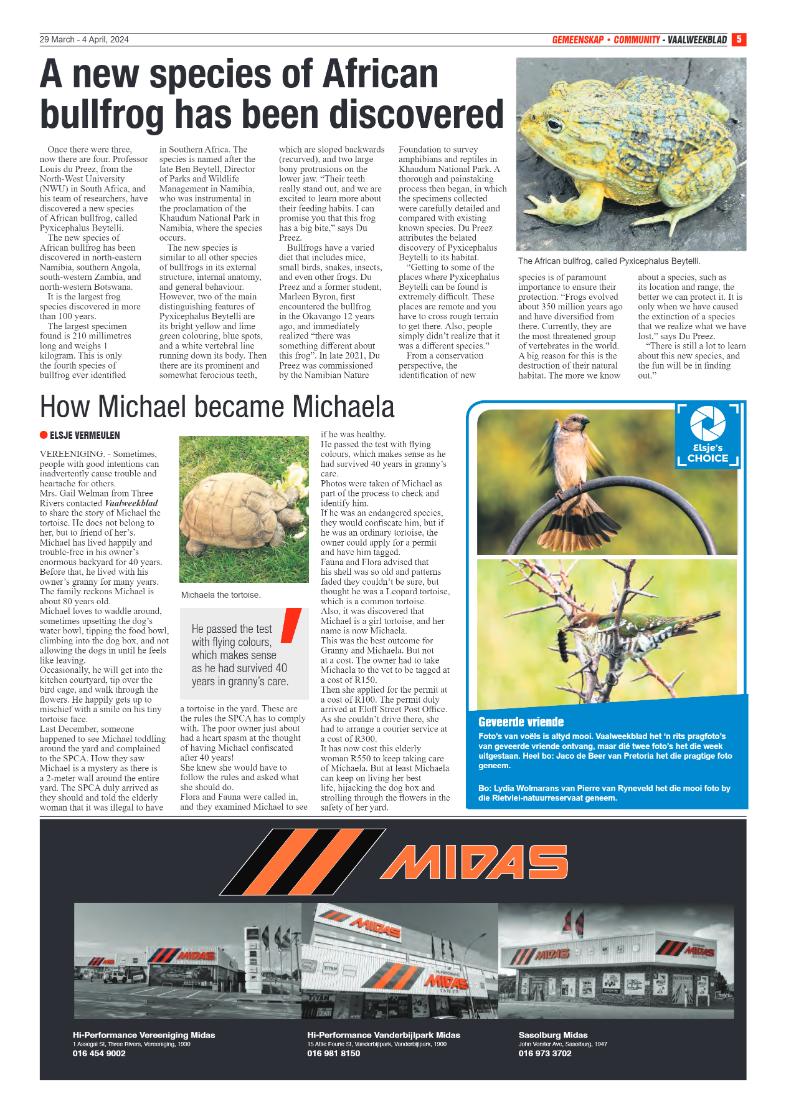 Vaalweekblad 29 March – 4 April, 2024 page 5