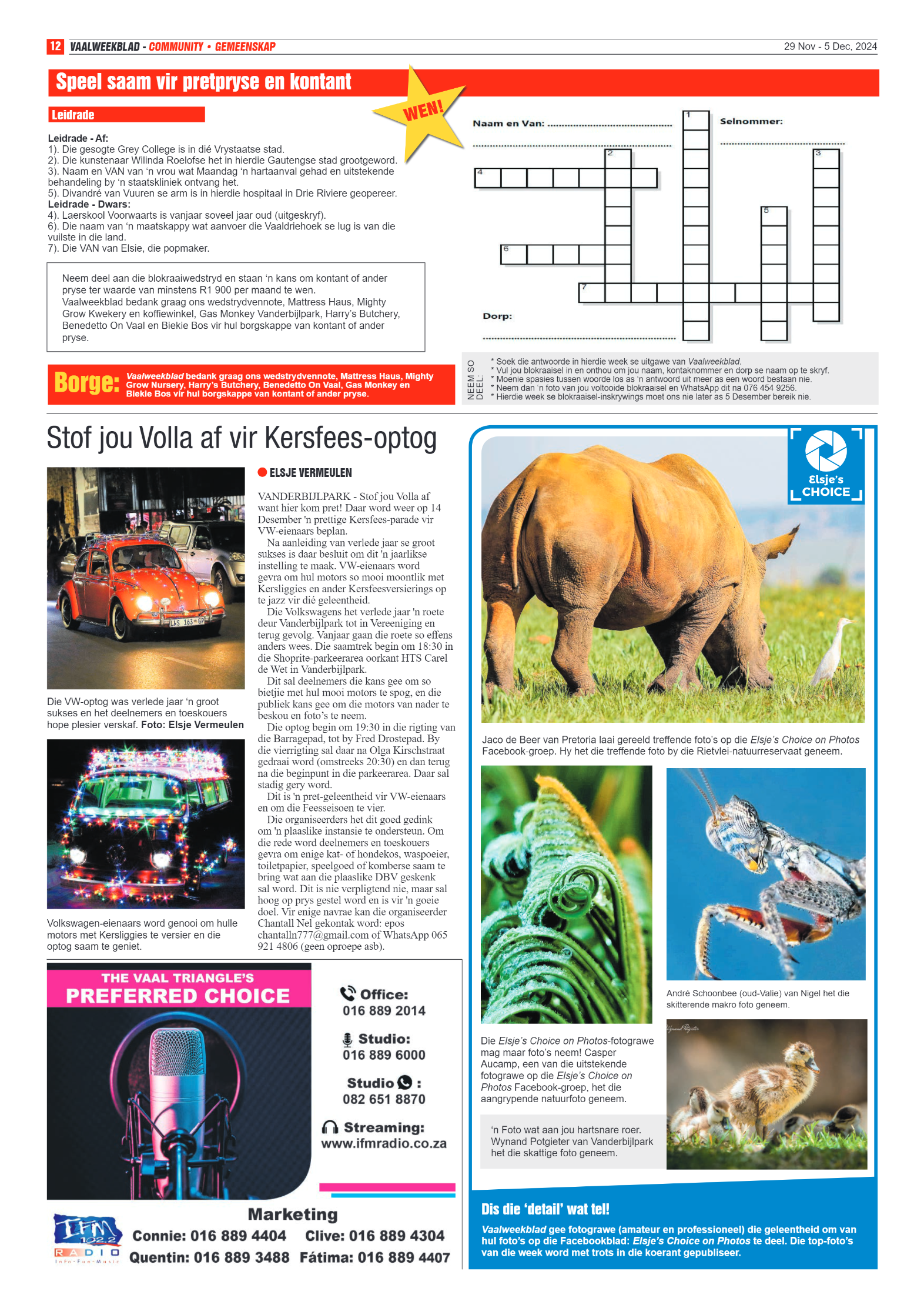 Vaalweekblad – 29 Nov – 5 Dec, 2024 page 12
