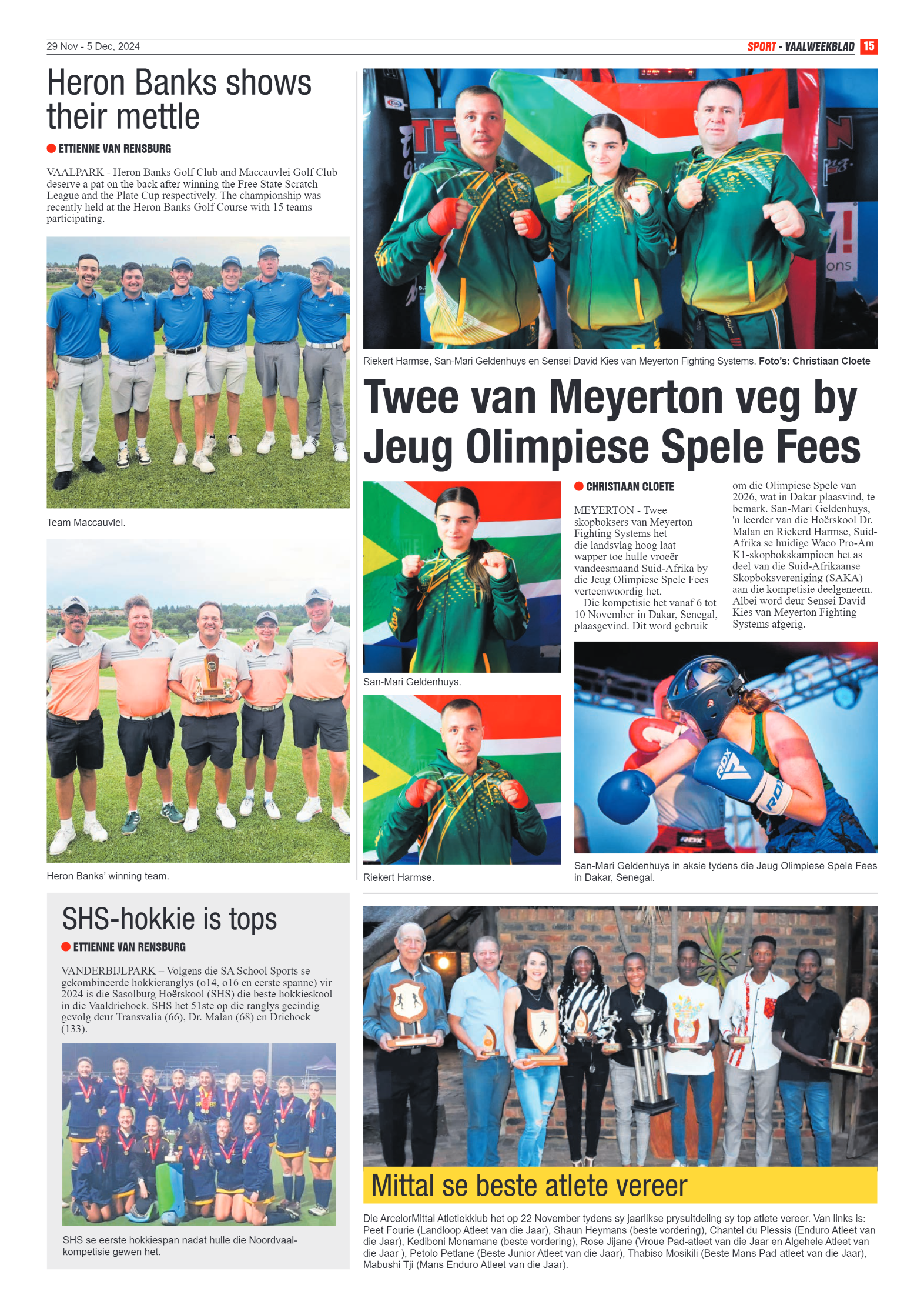Vaalweekblad – 29 Nov – 5 Dec, 2024 page 15