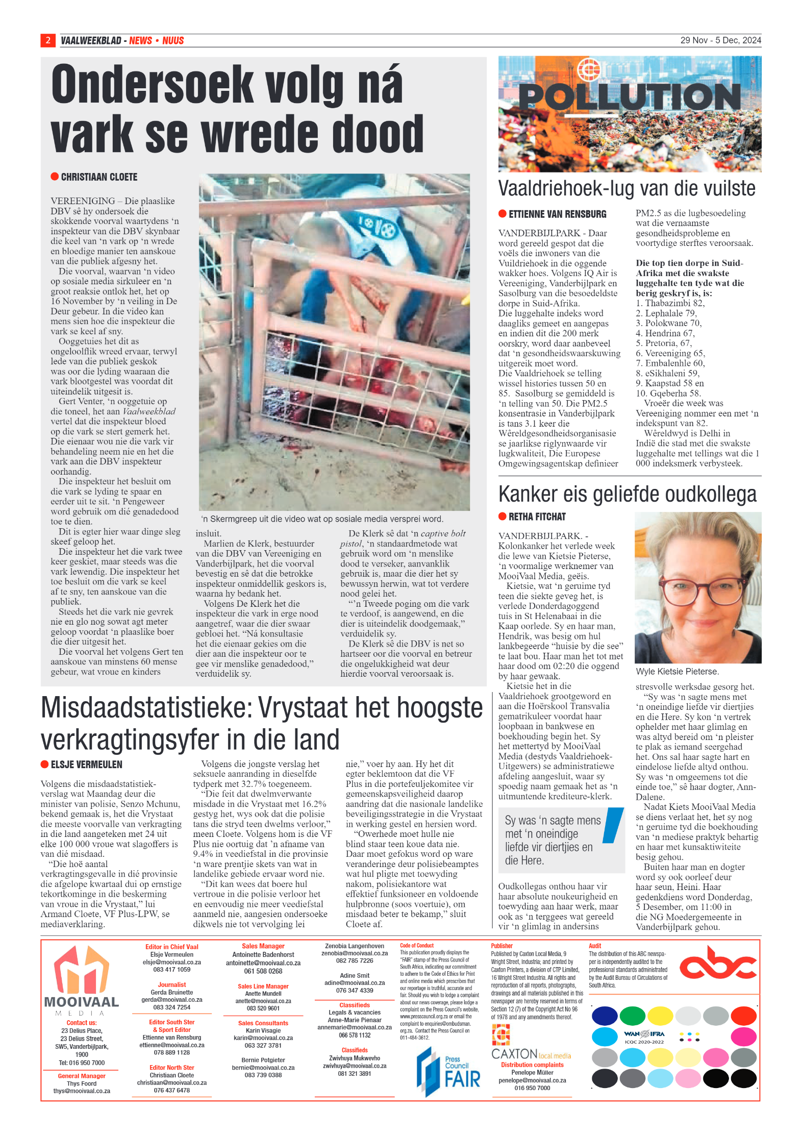 Vaalweekblad – 29 Nov – 5 Dec, 2024 page 2
