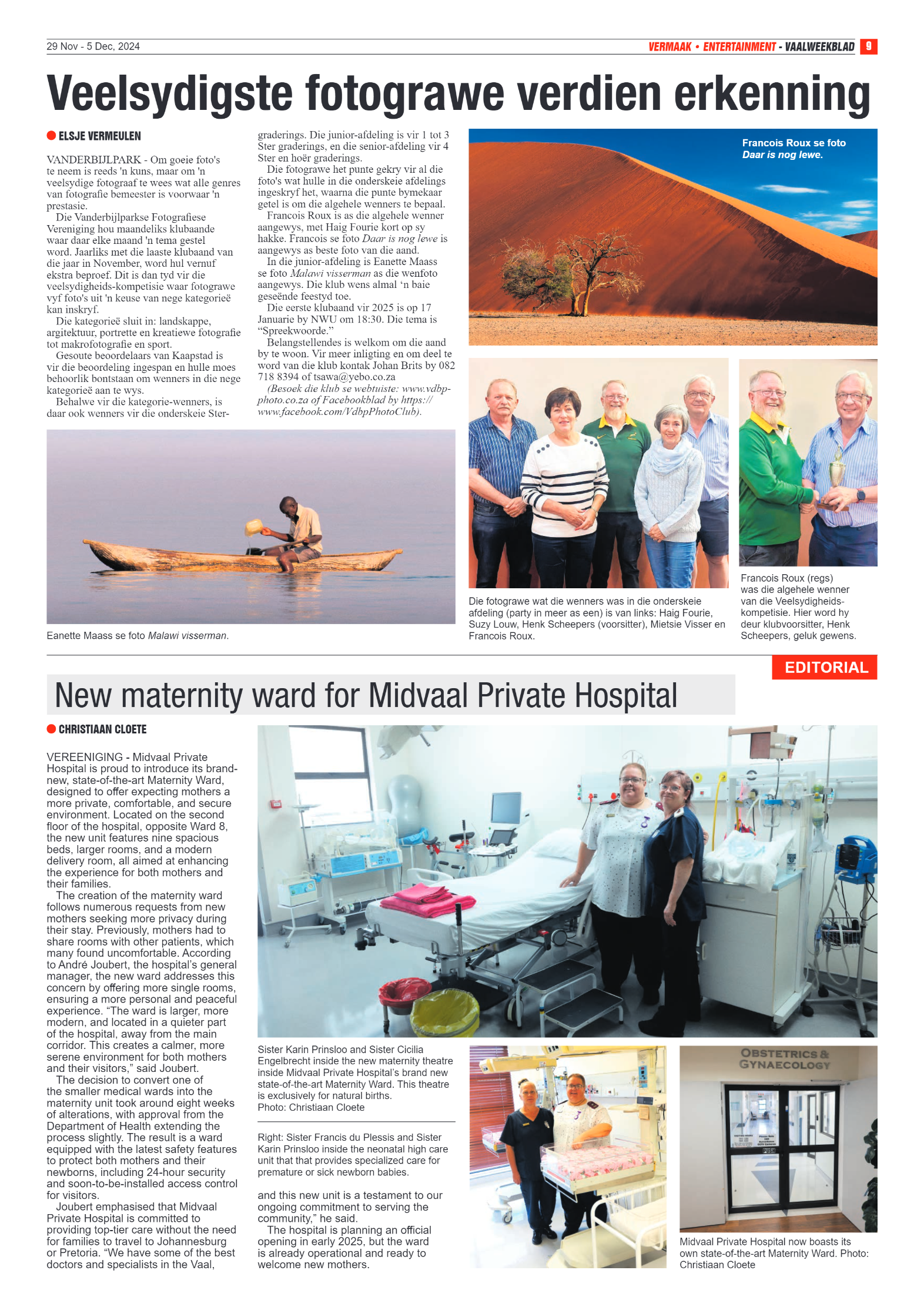 Vaalweekblad – 29 Nov – 5 Dec, 2024 page 9