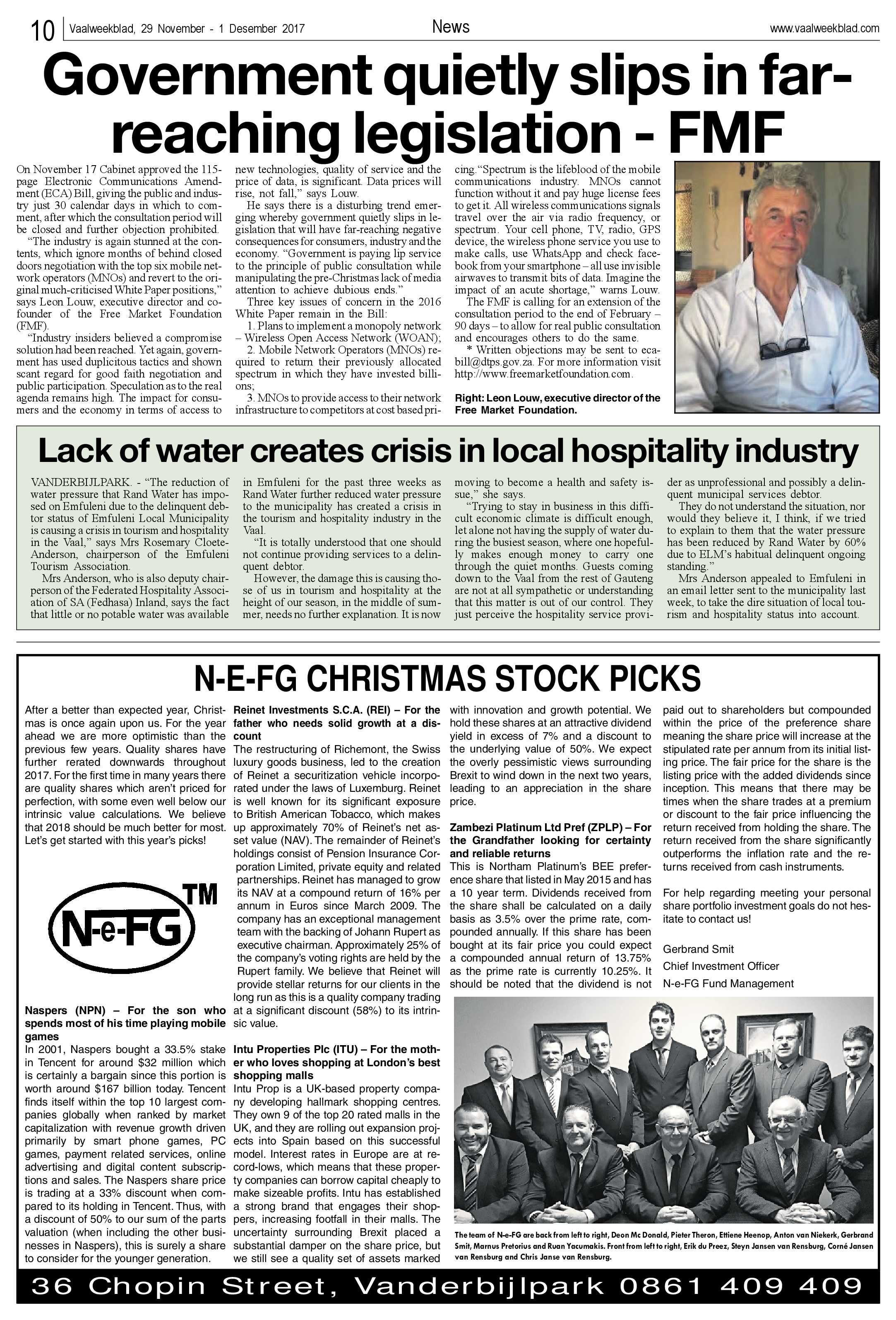 Vaalweekblad 29 November – 1 Desember 2017 page 10