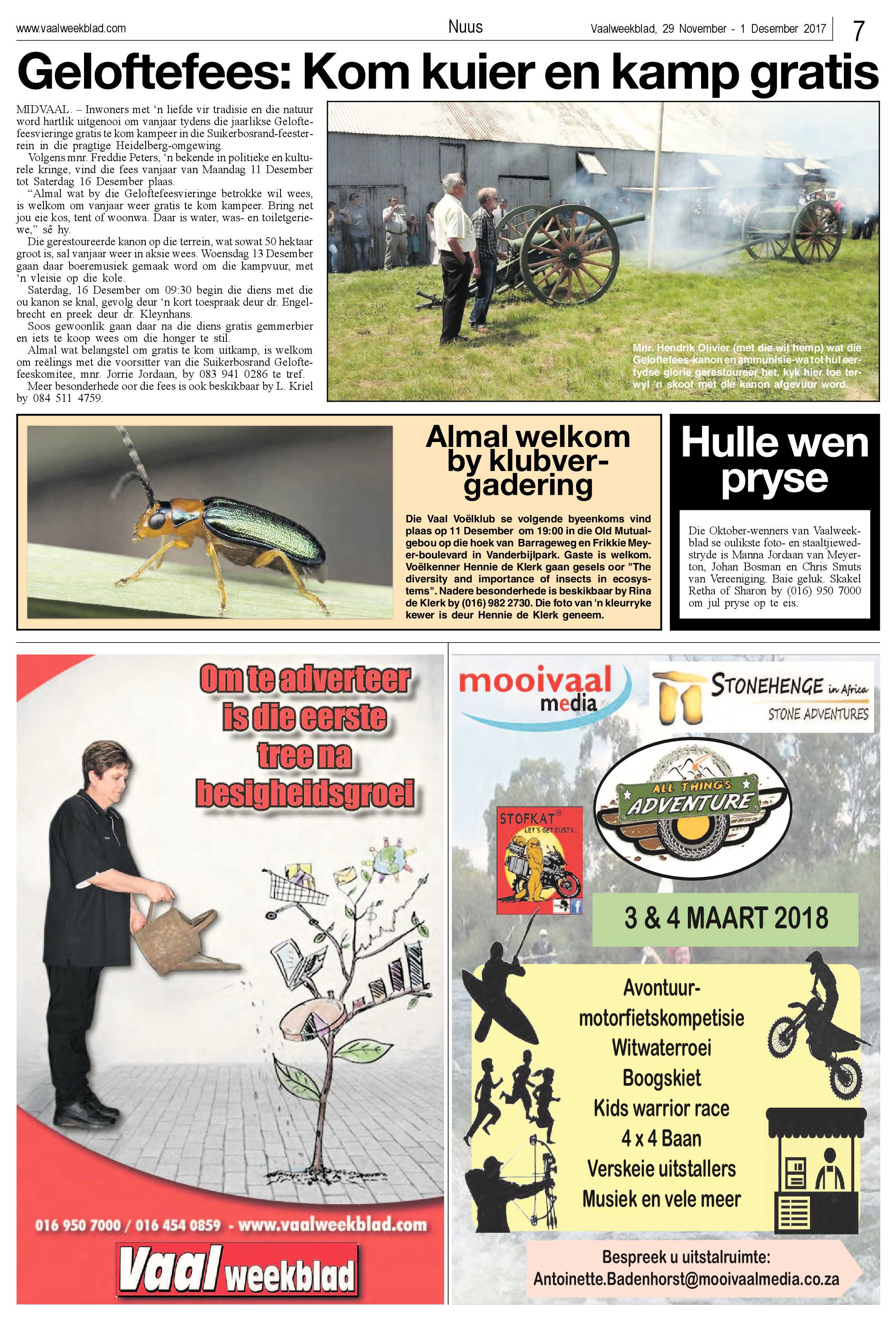 Vaalweekblad 29 November – 1 Desember 2017 page 7