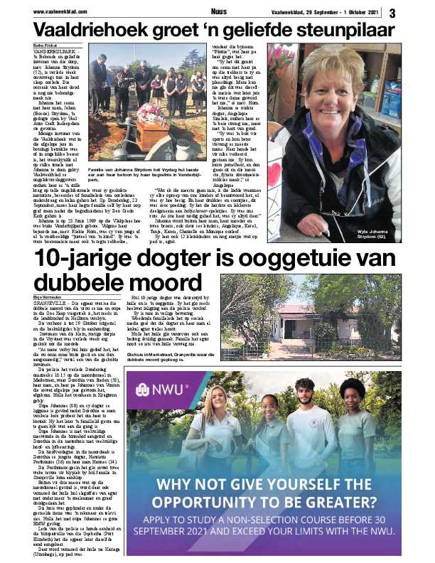 Vaalweekblad 29 September – 1 Oktober 2021 page 3
