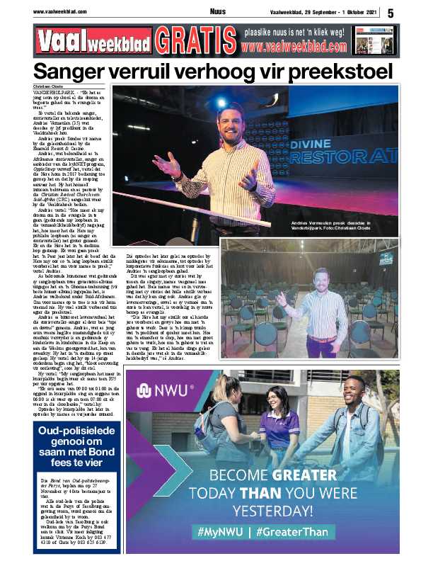Vaalweekblad 29 September – 1 Oktober 2021 page 5