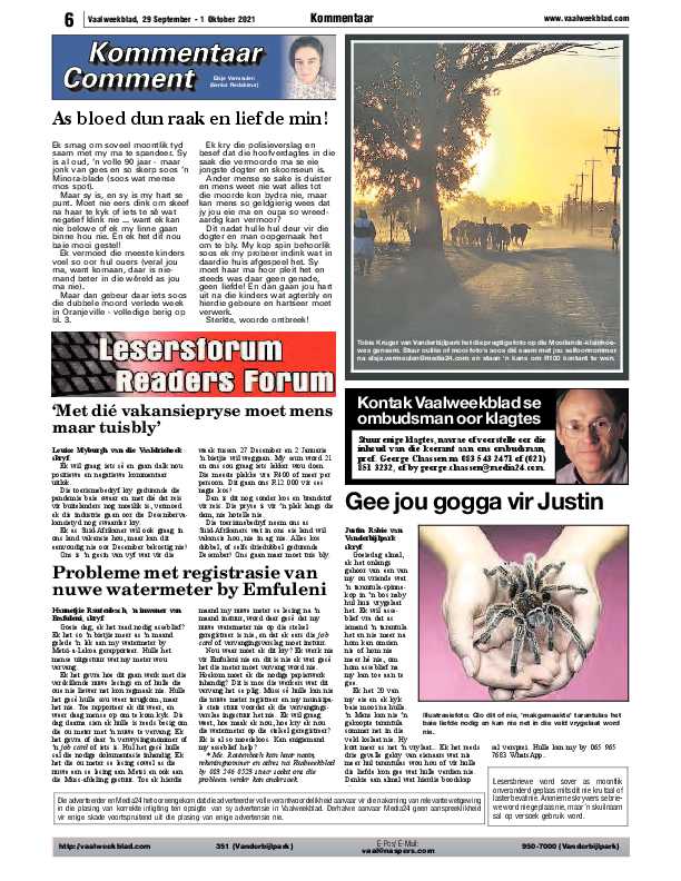 Vaalweekblad 29 September – 1 Oktober 2021 page 6