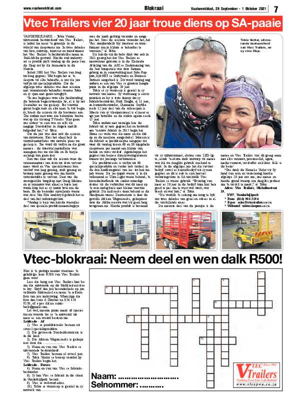 Vaalweekblad 29 September – 1 Oktober 2021 page 7