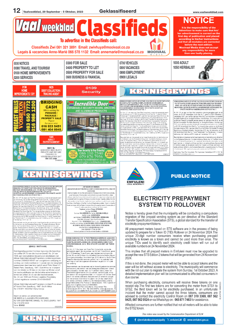 Vaalweekblad, 29 September – 5 Oktober, 2023 page 12