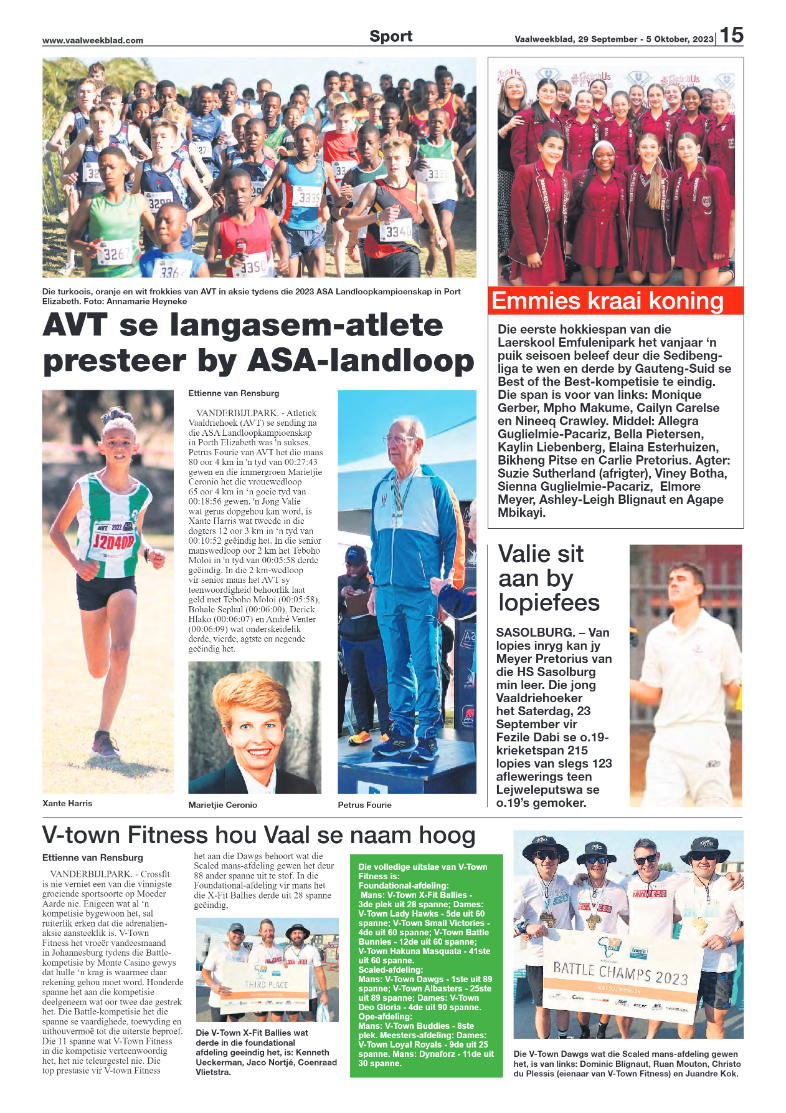 Vaalweekblad, 29 September – 5 Oktober, 2023 page 15