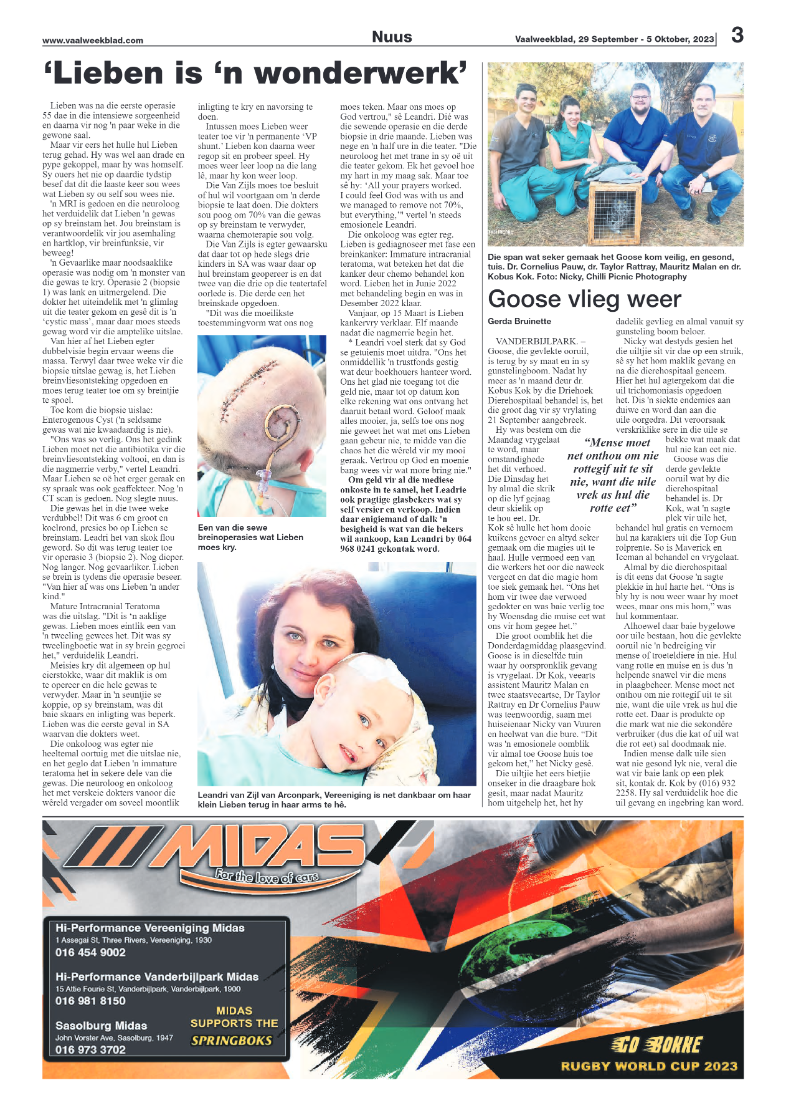 Vaalweekblad, 29 September – 5 Oktober, 2023 page 3
