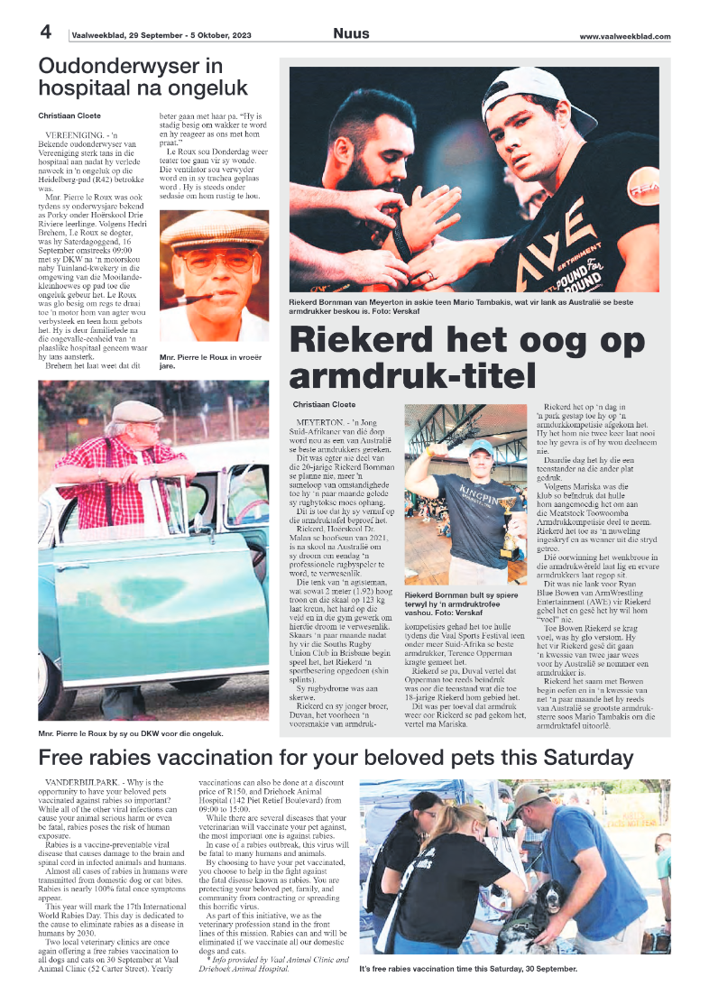 Vaalweekblad, 29 September – 5 Oktober, 2023 page 4