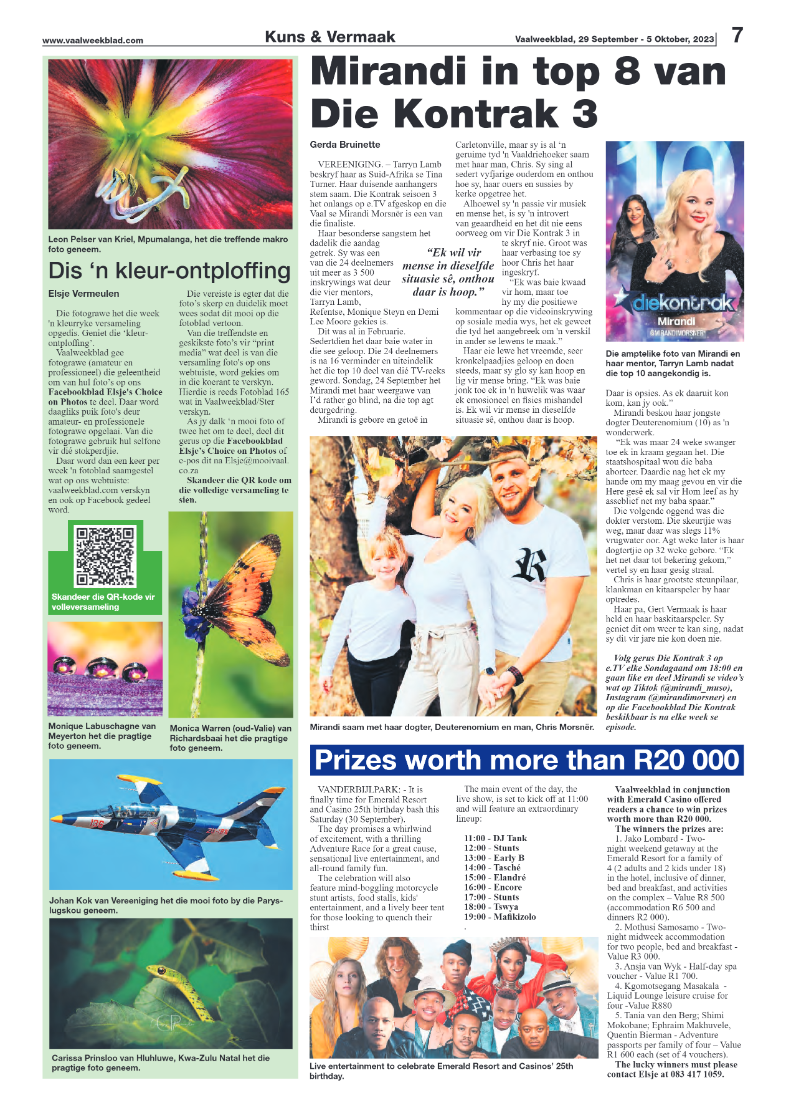 Vaalweekblad, 29 September – 5 Oktober, 2023 page 7