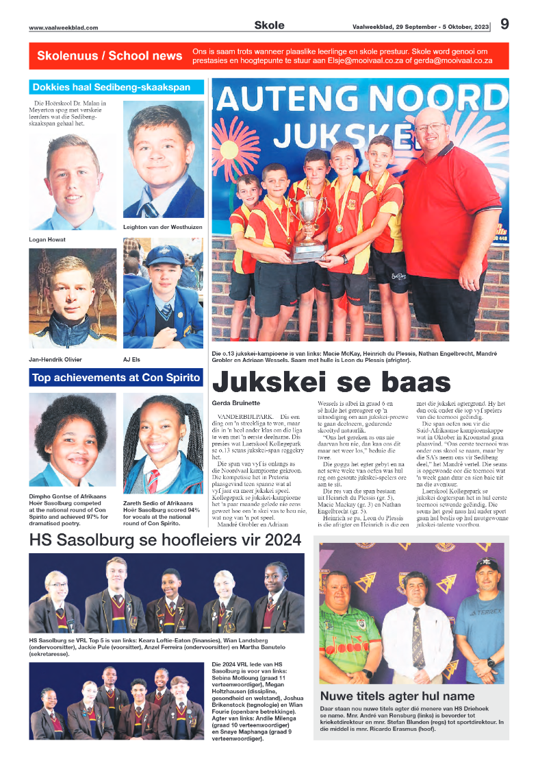 Vaalweekblad, 29 September – 5 Oktober, 2023 page 9