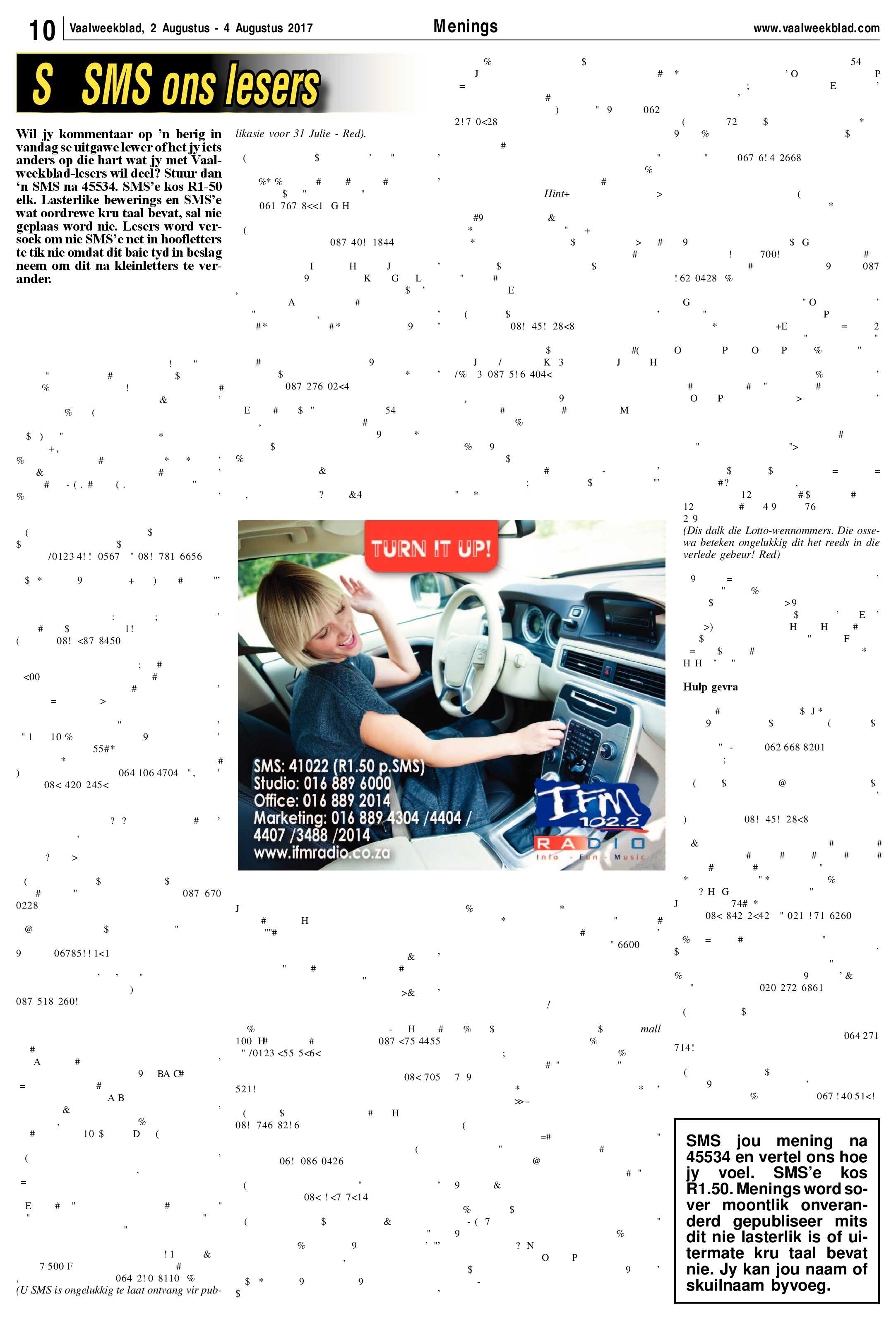 Vaalweekblad 2 – 4 Augustus 2017 page 10