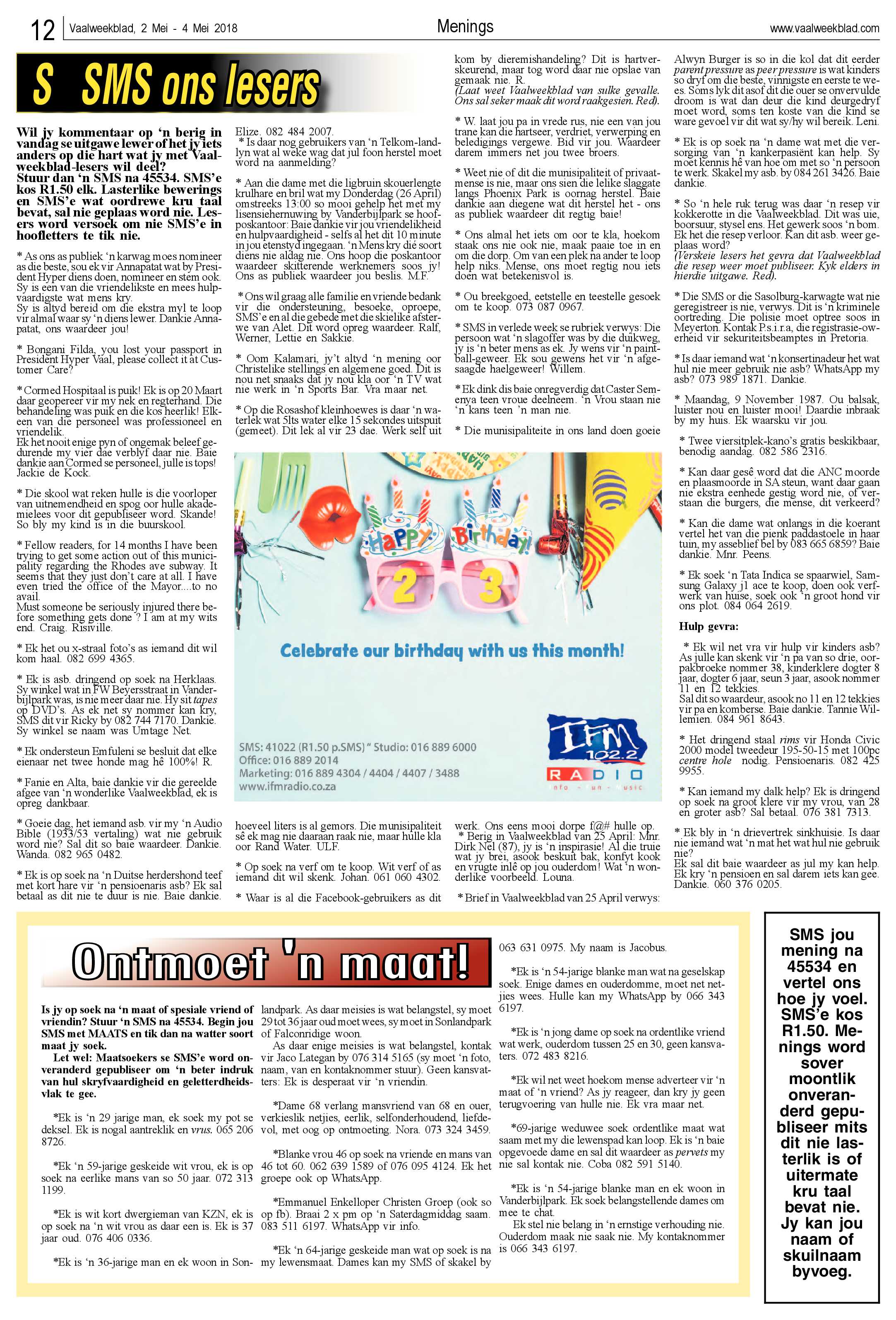 Vaalweekblad 2 – 4 Mei 2018 page 12