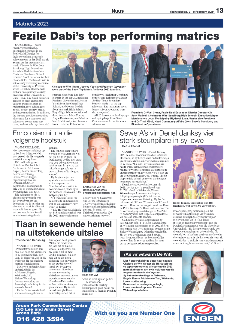 Vaalweekblad, 2 – 8 February, 2024 page 13