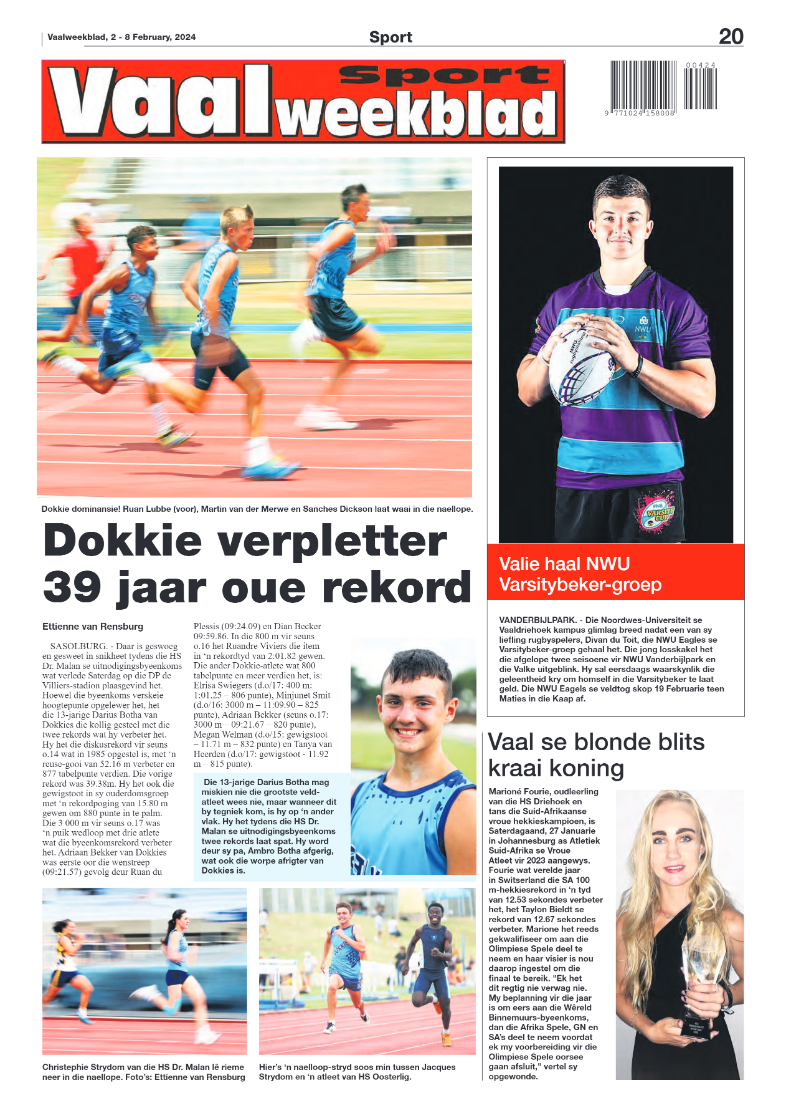 Vaalweekblad, 2 – 8 February, 2024 page 20