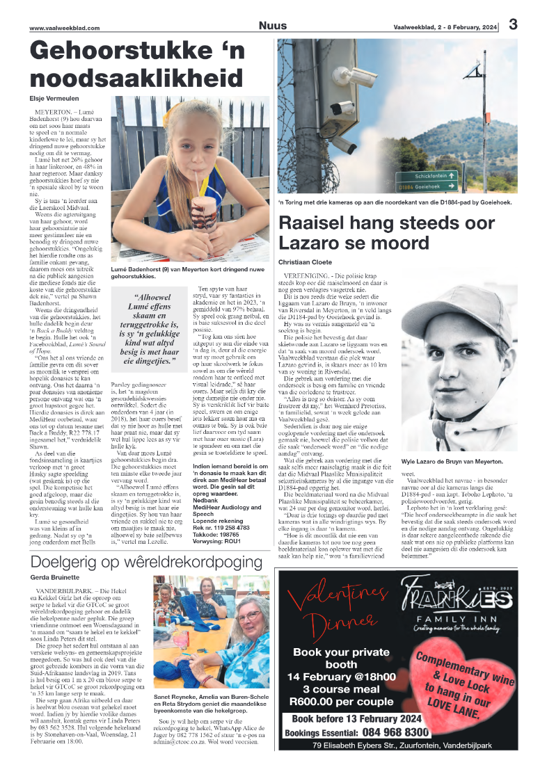 Vaalweekblad, 2 – 8 February, 2024 page 3
