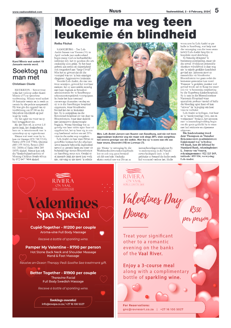 Vaalweekblad, 2 – 8 February, 2024 page 5