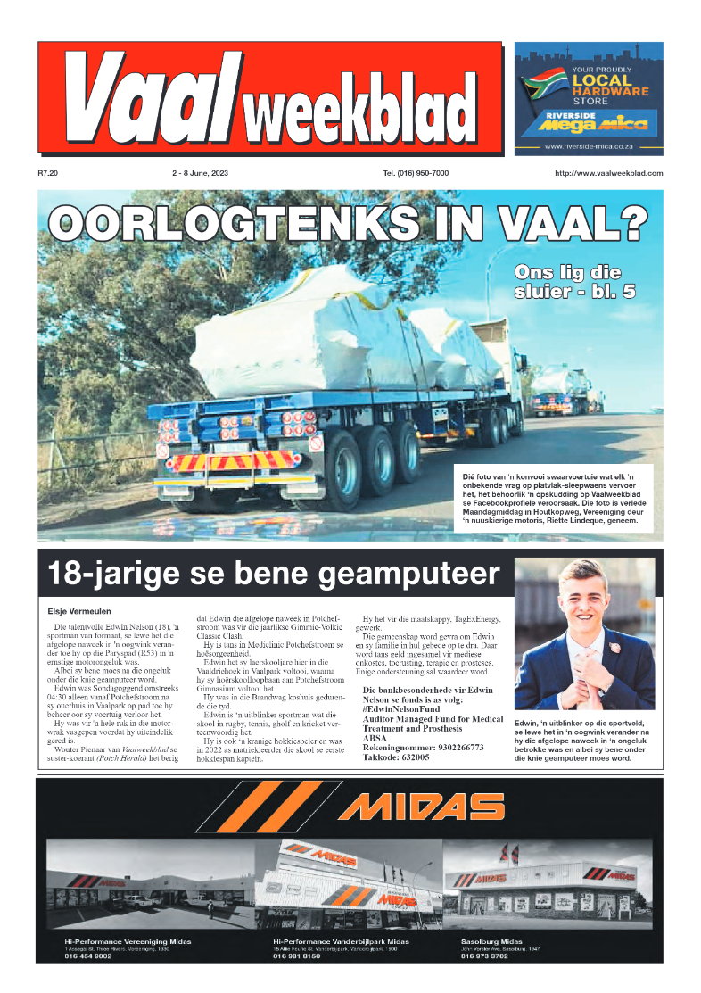 Vaalweekblad, 2 – 8 June, 2023 page 1