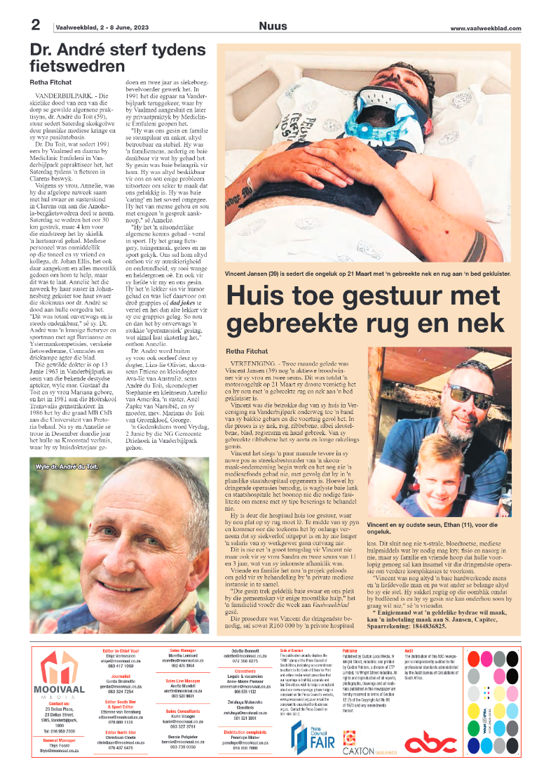 Vaalweekblad, 2 – 8 June, 2023 page 2