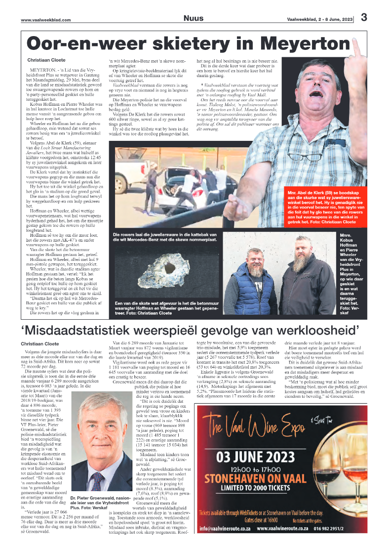 Vaalweekblad, 2 – 8 June, 2023 page 3