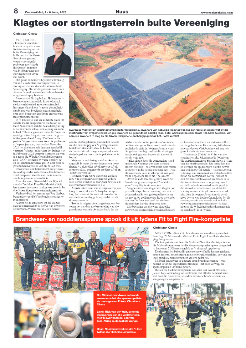 Vaalweekblad, 2 – 8 June, 2023 page 8