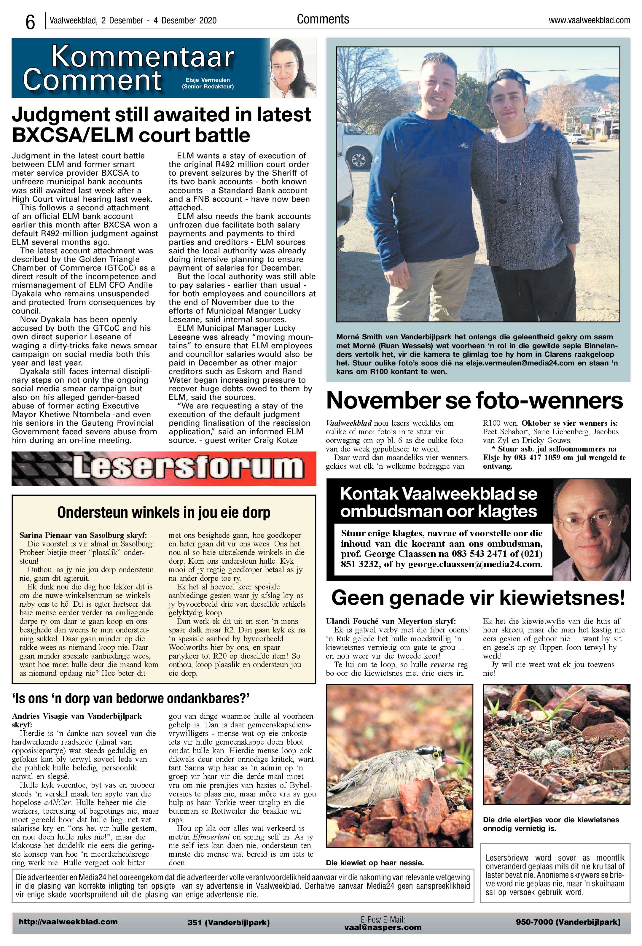 Vaalweekblad 2 Desember – 4 Desember 2020 page 6