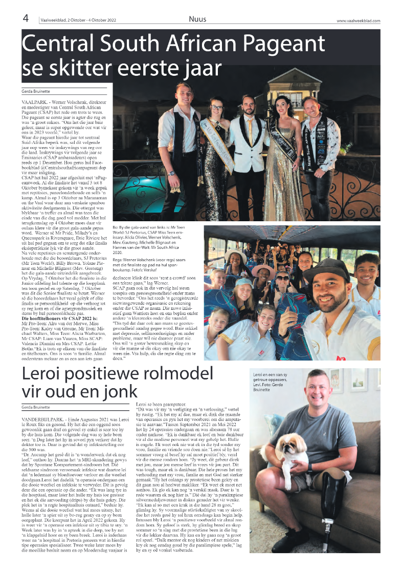 Vaalweekblad, 2 November – 4 November 2022 page 4
