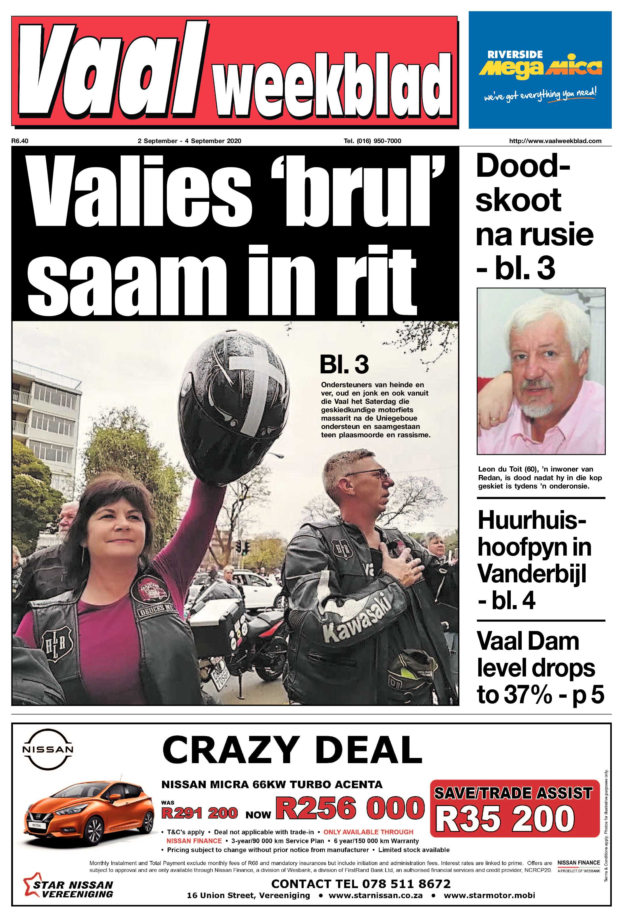 Vaalweekblad 2 September – 4 September 2020 page 1